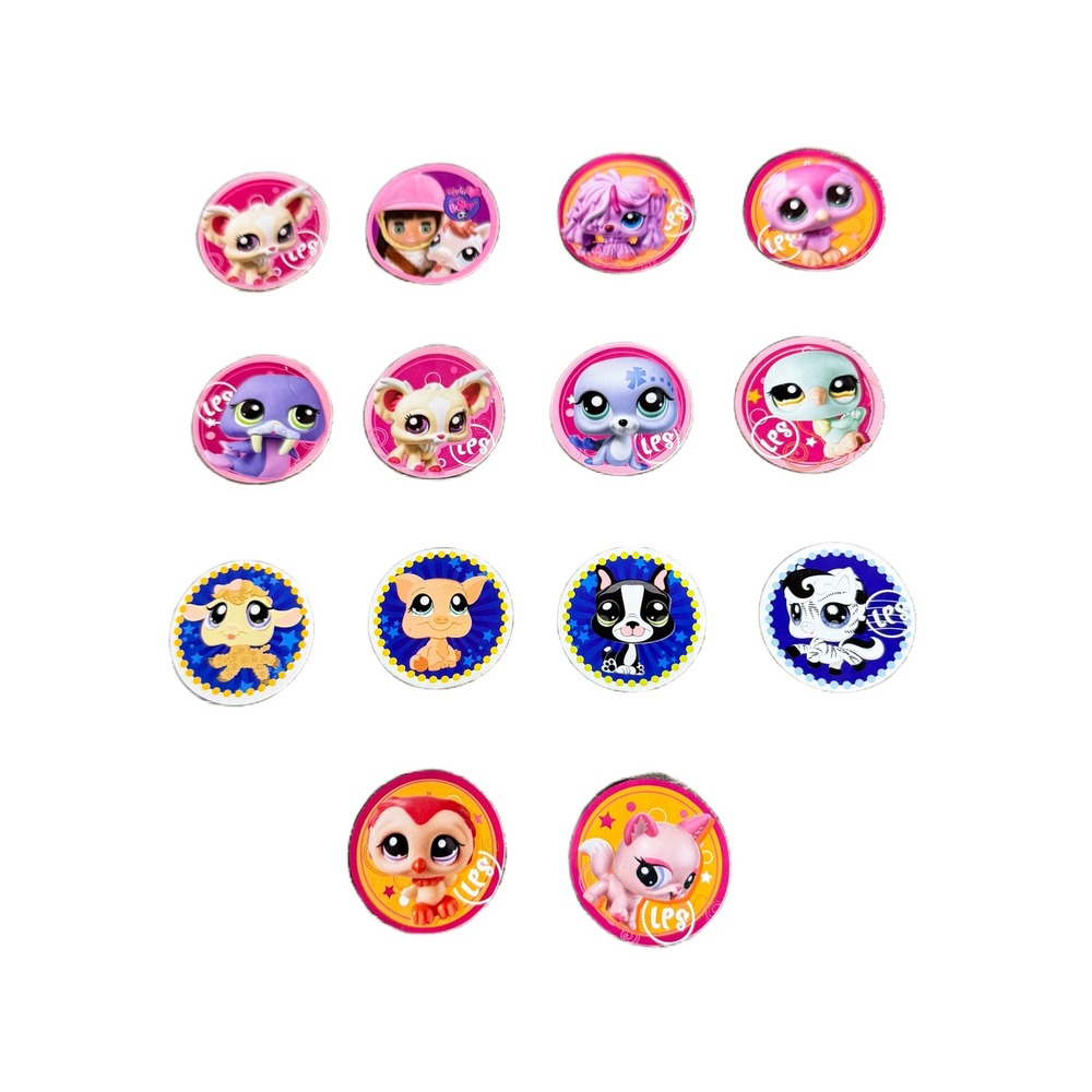Hasbro Littlest Pet Shop LPS Circular Stickers Lot of 14 Vintage 2008-2010